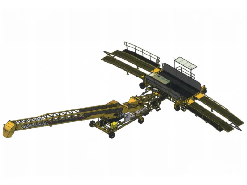 grain bunker stacking conveyor for grain stockpiling