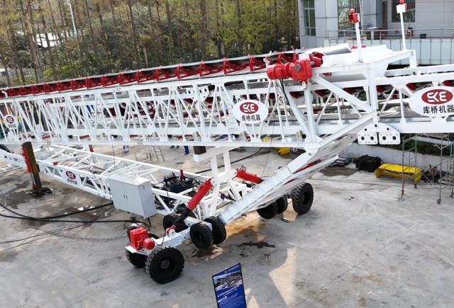 Радиальный телескопический штабелер | Телескопический штабелер-конвейер